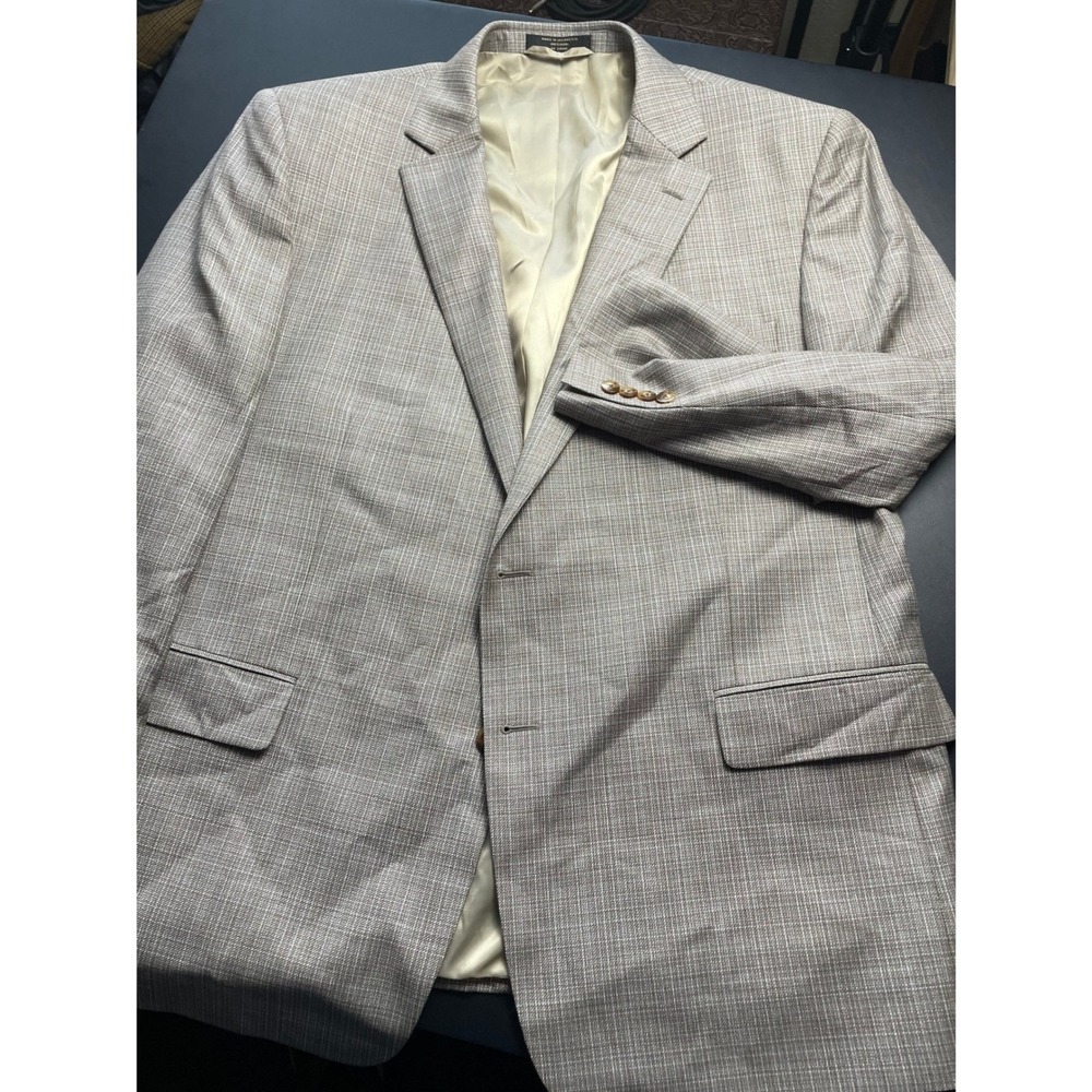 Reda 1865 Wool Blazer Mens 48R Taupe and Blue Made in Italy - Picture 12 of 12
